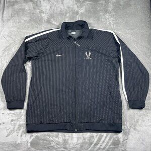 Nike Flight Wings Jacket Men's XL Black White Pinstripe 2006 VTG Basketball Y2K